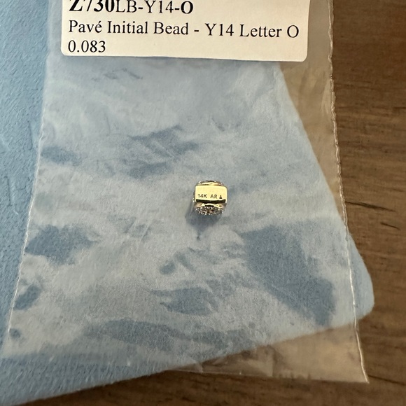 Adina Reyter Mini Bead 14 K Gold Diamond Initial O 0 - Picture 4 of 8